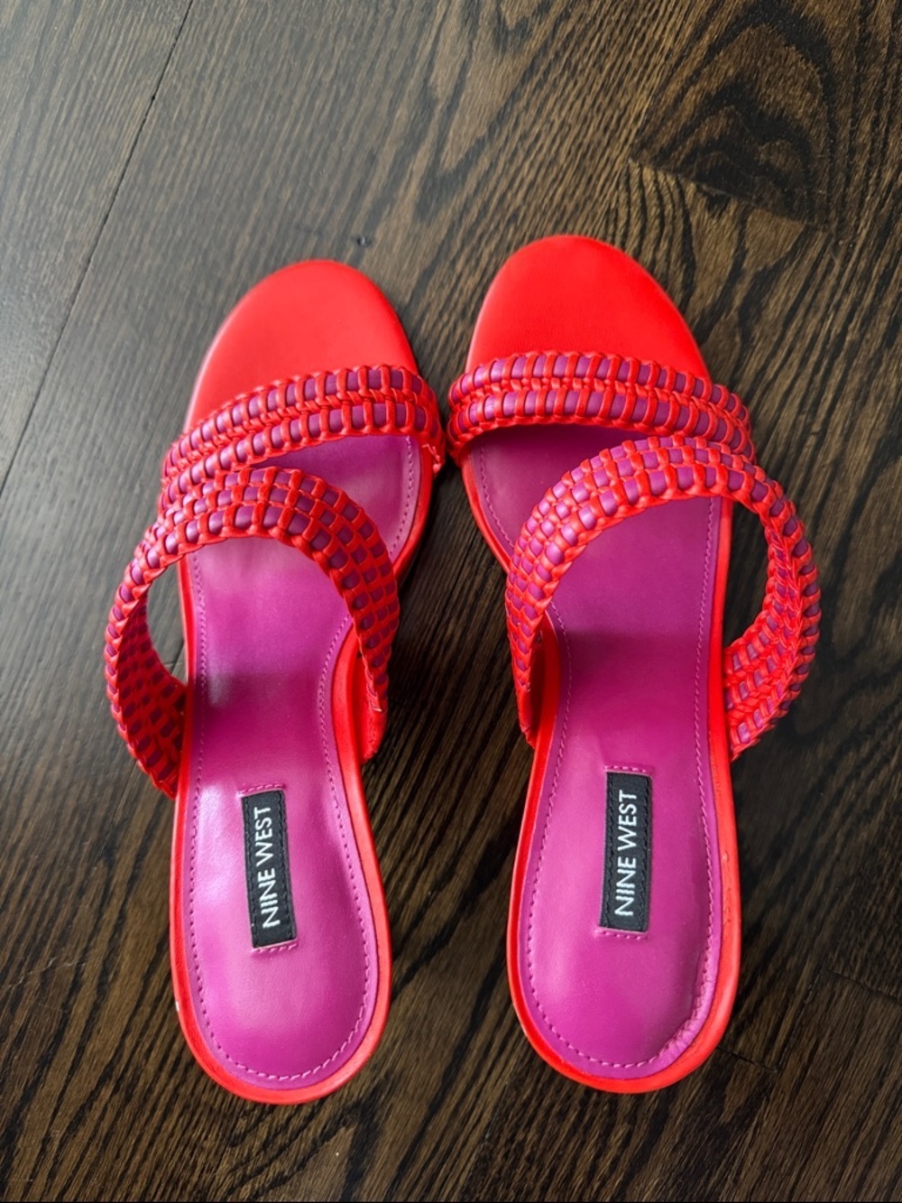 Nine West Orange Pause Heeled Slide Sandals Size 9 - Picture 6 of 9